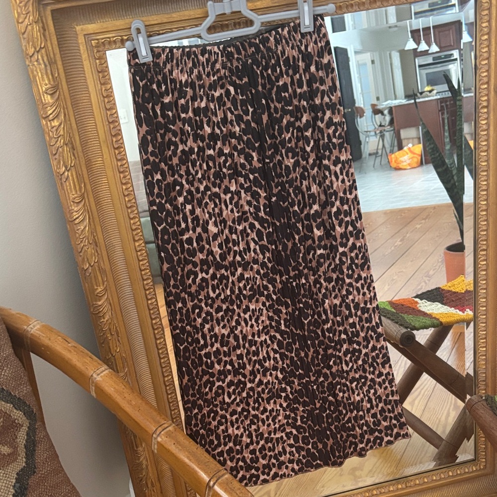 Leopard Print Midi Skirt from Zara